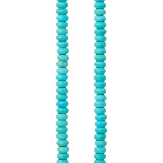 Turquoise Dyed Reconstituted Stone Rondelle Beads, 4mm by Bead Landing™